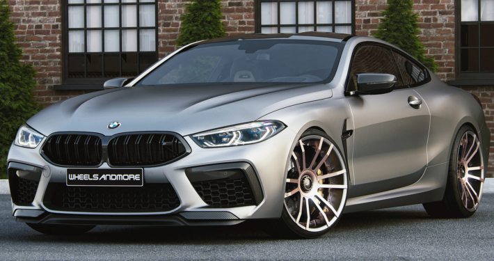 BMW M8 Competition Grey Metallic with F.I.W.E. wheels (Frontview)