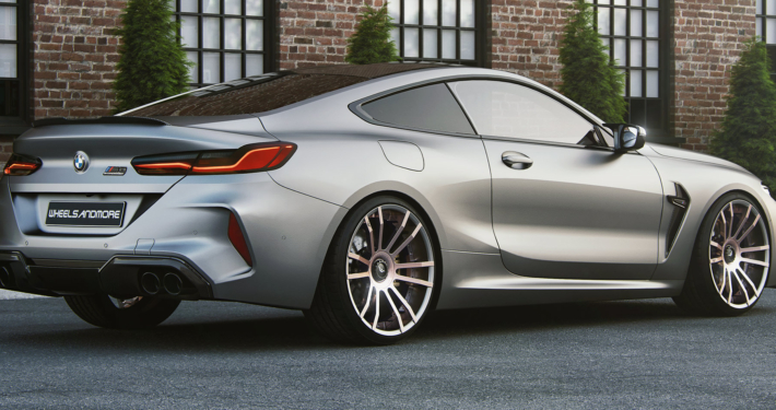 BMW M8 Competition Grey Metallic with F.I.W.E. wheels (Sideview)