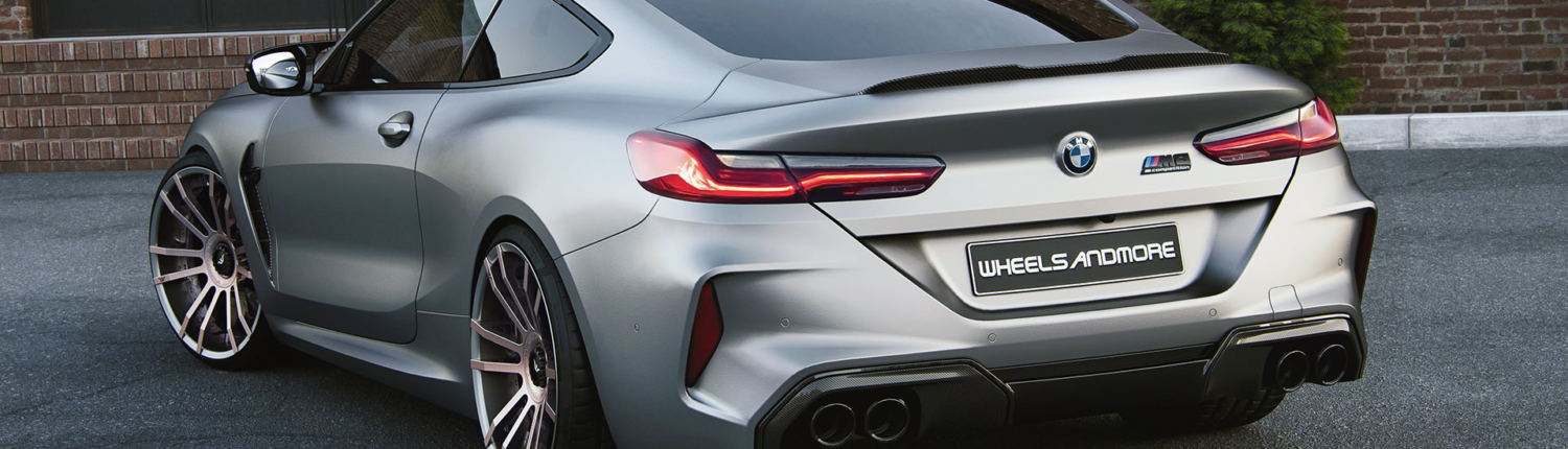 BMW M8 Competition Grey Metallic with F.I.W.E. wheels (Rearview)