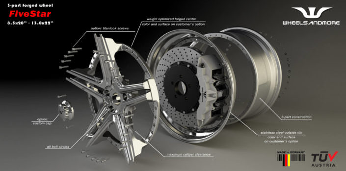 hybrid tuning wheel fivestar for mercedes s63amg