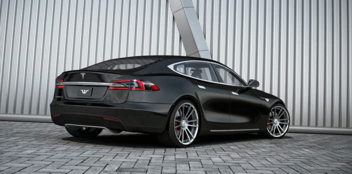 Tesla Model S Tuning With Suspension And Wheels
