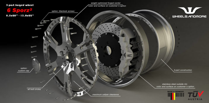 6sporz modular tuning wheels forged for mclaren